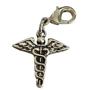 Caduceus Clip On Charm Zipper Pull Bag Purse Charm Graduation Gift RN MD DO ARNP